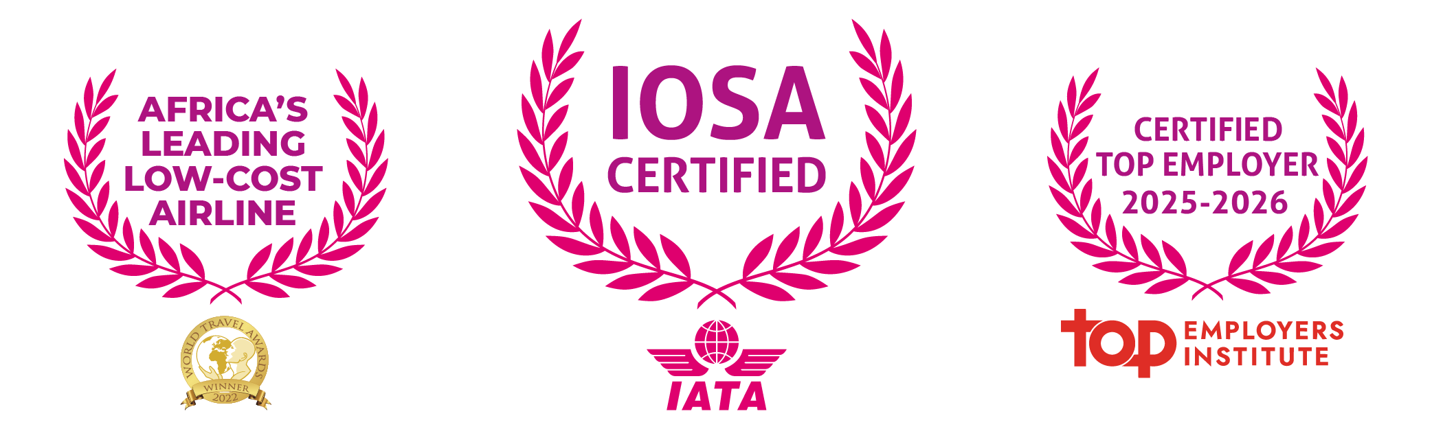 Africa's Leading Low-Cost Airline, IOSA Certified, Certified Top Employer 2025-2026